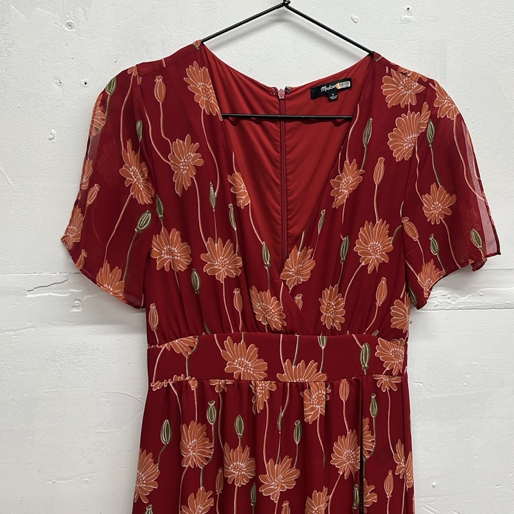 Madewell Maxi Dress V Neck Ted Floral Print - Picture 3 of 8
